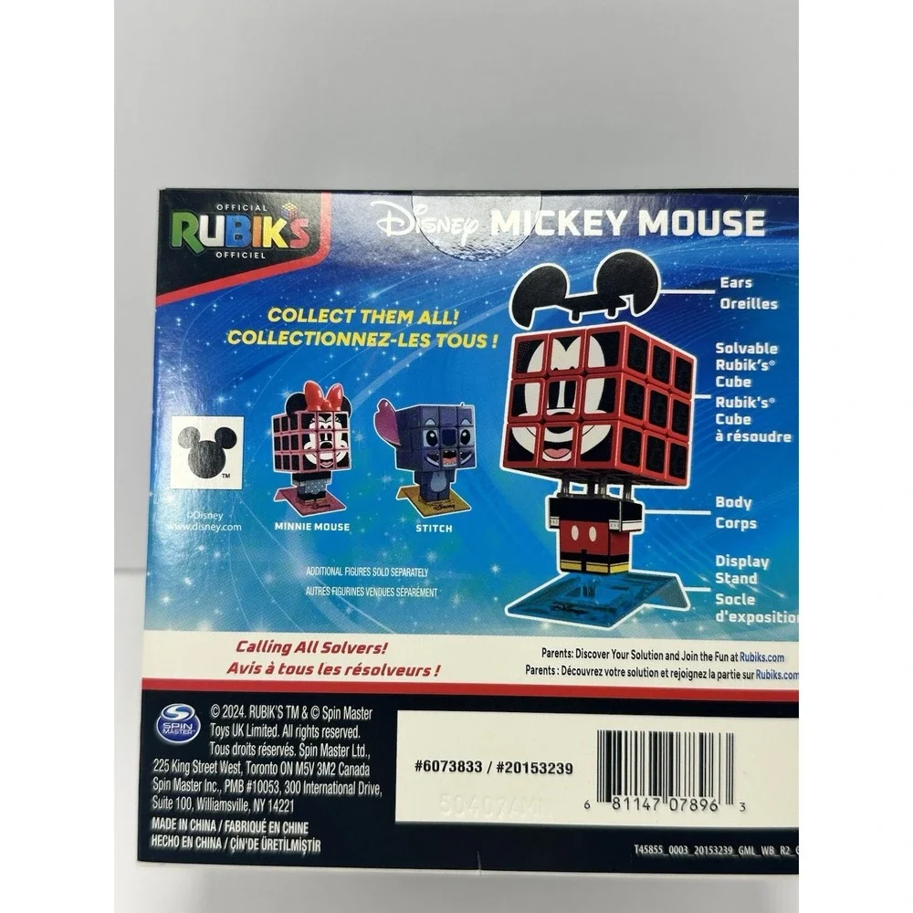 Rubik's Cube Disney Mickey Mouse Cuber Solvable Puzzle Rubik's Cube With Stand